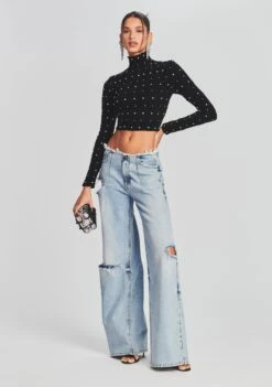 Brooks Embellished Chiffon Top -Retrofete Clothing Shop Ecommerce Crop Retrofete eComm 220803 Set2 SHOT 21 3113