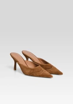 Daphne Suede Mule -Retrofete Clothing Shop Ecommerce Crop SS25 DAPHNEMULE COGNAC 708 ECOMM