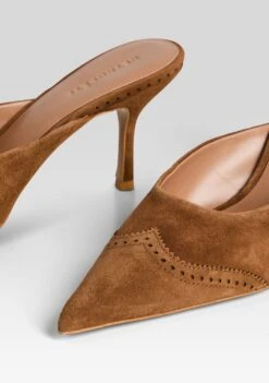 Daphne Suede Mule -Retrofete Clothing Shop Ecommerce Crop SS25 DAPHNEMULE COGNAC 721 ECOMM