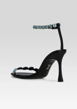 Felice Embellished Heel -Retrofete Clothing Shop Ecommerce Crop SS25 FELICEHEEL BLACKTURQUOISE 612 ECOMM