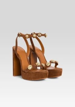 Lirica Platform -Retrofete Clothing Shop Ecommerce Crop SS25 LIRICAPLATFORM COGNACGOLD 861 ECOMM