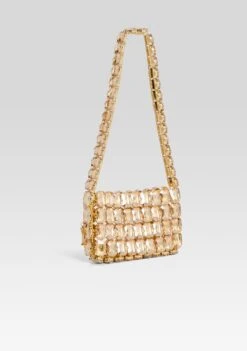 Malka Rhinestone Bag -Retrofete Clothing Shop Ecommerce Crop SS25 MALKABAG GOLD 765 ECOMM