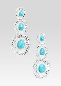 Orabella Turquoise Earrings 6 Orabella Turquoise Earrings -Retrofete Clothing Shop Ecommerce Crop SS25 ORABELLAEARRING TURQUOISESILVER 506 ECOMM