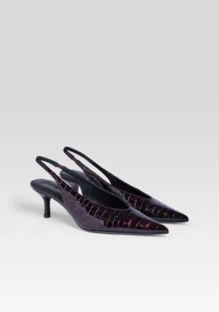 Isobel Slingback -Retrofete Clothing Shop FW25 ISOBELSLINGBACK BURGUNDYCROCO 217 ECOMM