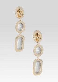 Camille Gemstone Drop Earrings 7 Camille Gemstone Drop Earrings -Retrofete Clothing Shop HL25 CAMILLEGEMSTONEDROPEARRING GOLD 164 ECOMM