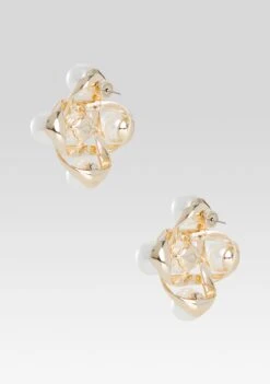 Harlow Pearl Earring -Retrofete Clothing Shop HL25 HARLOWEARRING GOLD 141 ECOMM