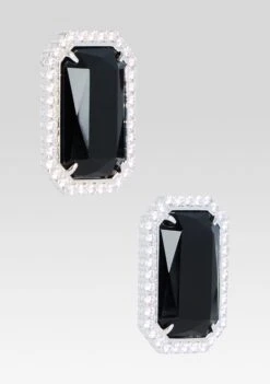 Hope Gemstone Earrings -Retrofete Clothing Shop HL25 HOPEGEMSTONEEARRING BLACK 043 ECOMM