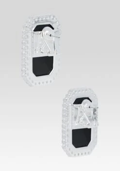 Hope Gemstone Earrings -Retrofete Clothing Shop HL25 HOPEGEMSTONEEARRING BLACK 045 ECOMM