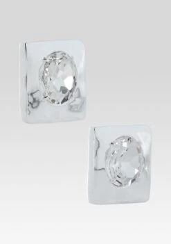 Nikki Crystal Earrings -Retrofete Clothing Shop HL25 NIKKICRYSTALEARRING SILVER 080 ECOMM