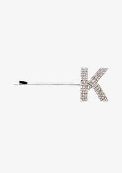 Rhinestone Alphabet Hair Clip -Retrofete Clothing Shop Hair Clip K