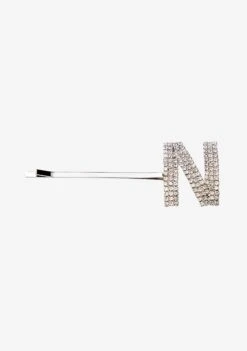 Rhinestone Alphabet Hair Clip -Retrofete Clothing Shop Hair Clip N